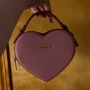 Coach Pink Heart-Shape Top Handle Mini Bag